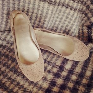 Dove gray studded ballet flats